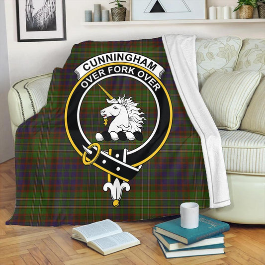 Cunningham Hunting Modern Tartan Crest Premium Blanket