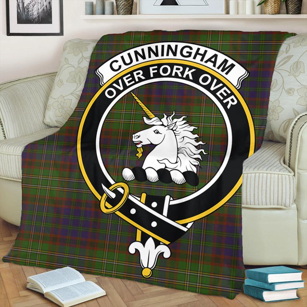 Cunningham Hunting Modern Tartan Crest Premium Blanket