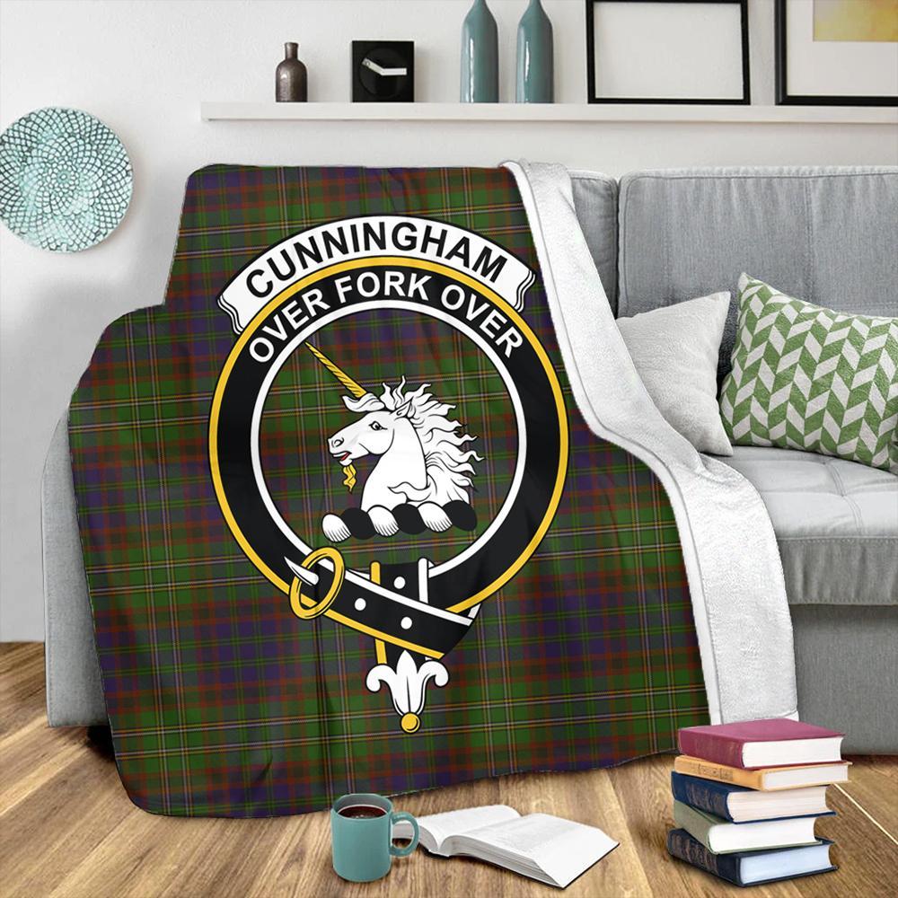 Cunningham Hunting Modern Tartan Crest Premium Blanket