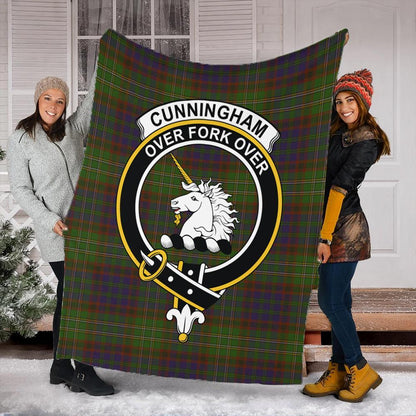 Cunningham Hunting Modern Tartan Crest Premium Blanket