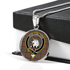 Cunningham Hunting (MacNicol Hunting #2) Weathered Tartan Crest Circle Necklace
