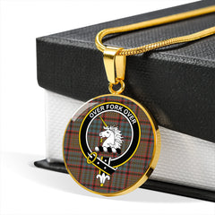 Cunningham Hunting (MacNicol Hunting #2) Weathered Tartan Crest Circle Necklace