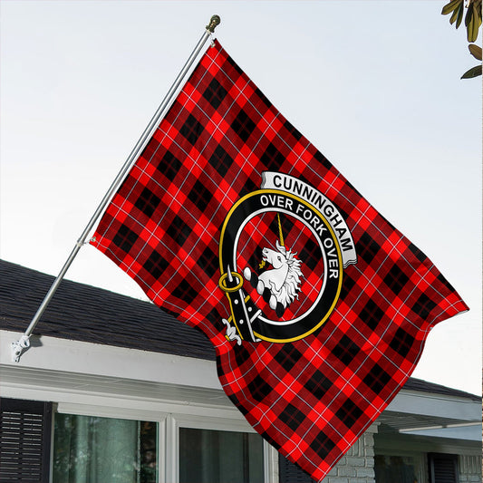 Cunningham Modern Tartan Classic Crest House Flag