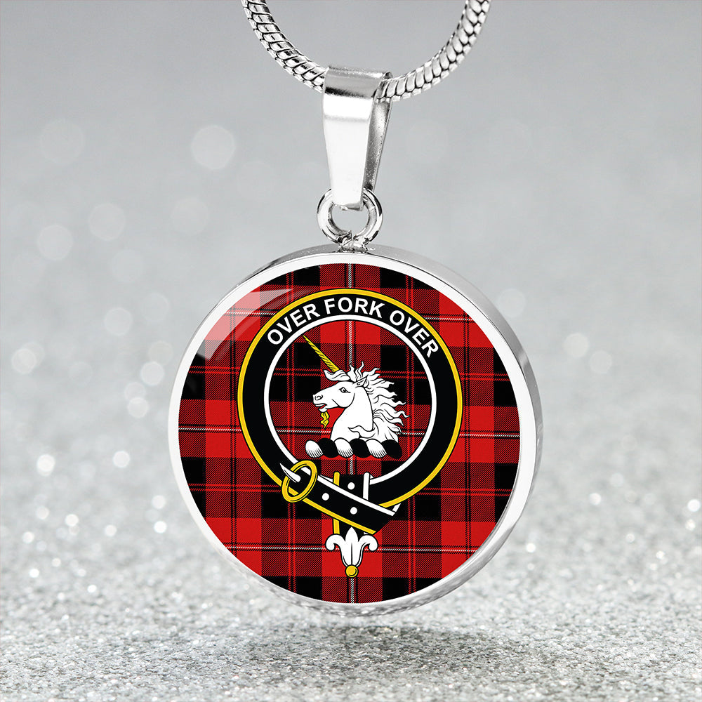 Cunningham Modern Tartan Crest Circle Necklace