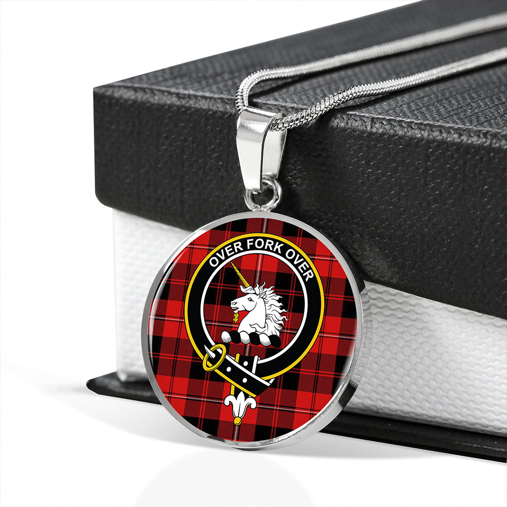 Cunningham Modern Tartan Crest Circle Necklace