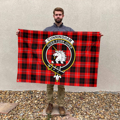 Cunningham Modern Tartan Classic Crest House Flag