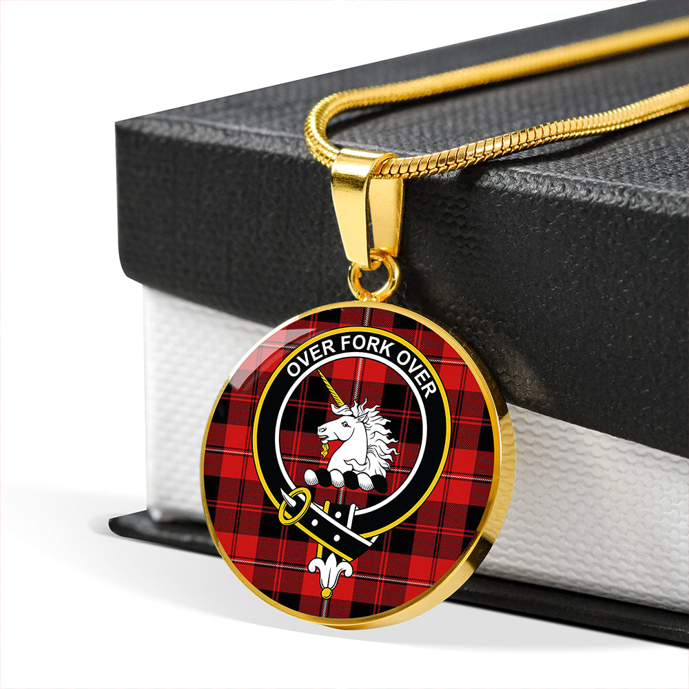 Cunningham Modern Tartan Crest Circle Necklace
