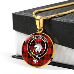 Cunningham Modern Tartan Crest Circle Necklace