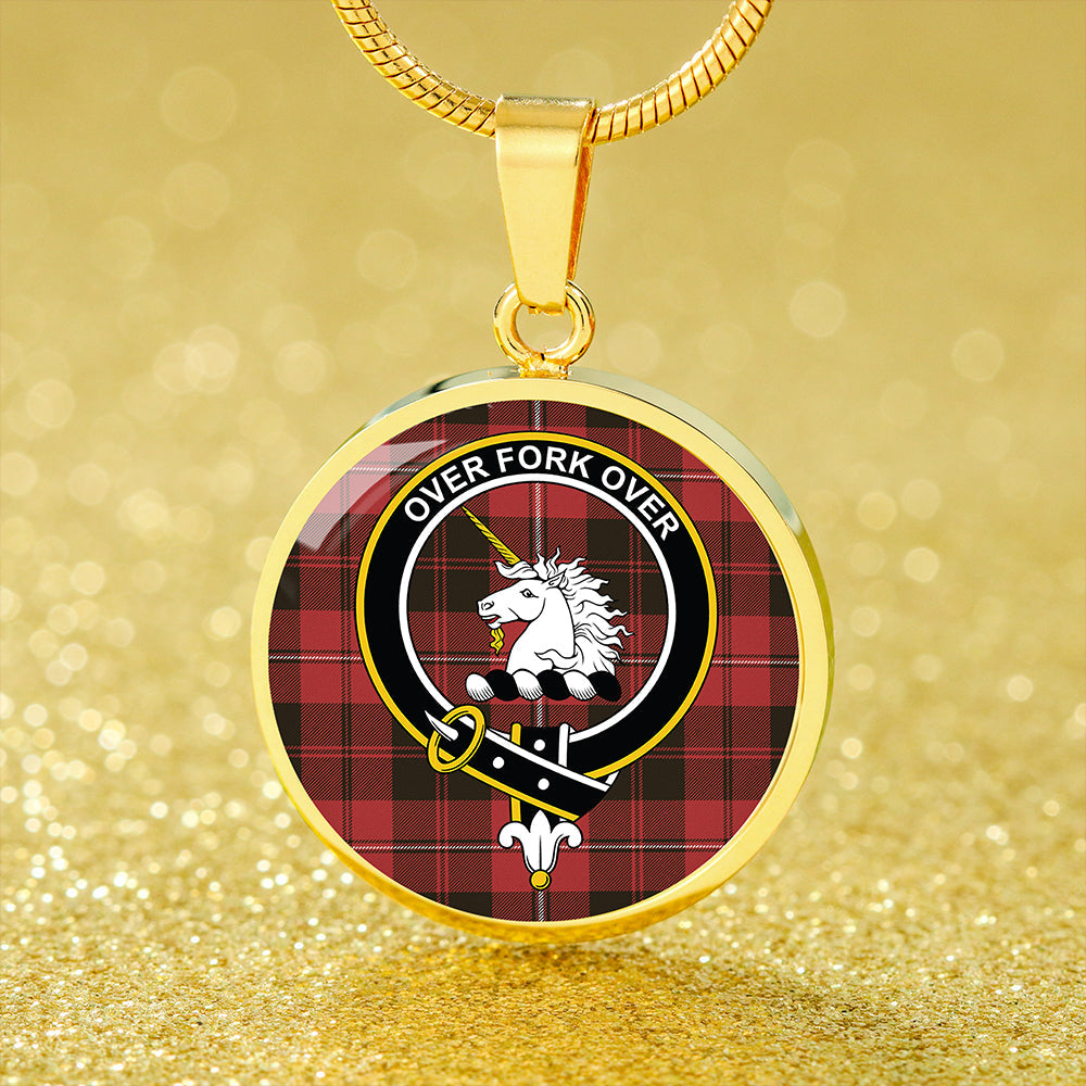 Cunningham Weathered Tartan Crest Circle Necklace