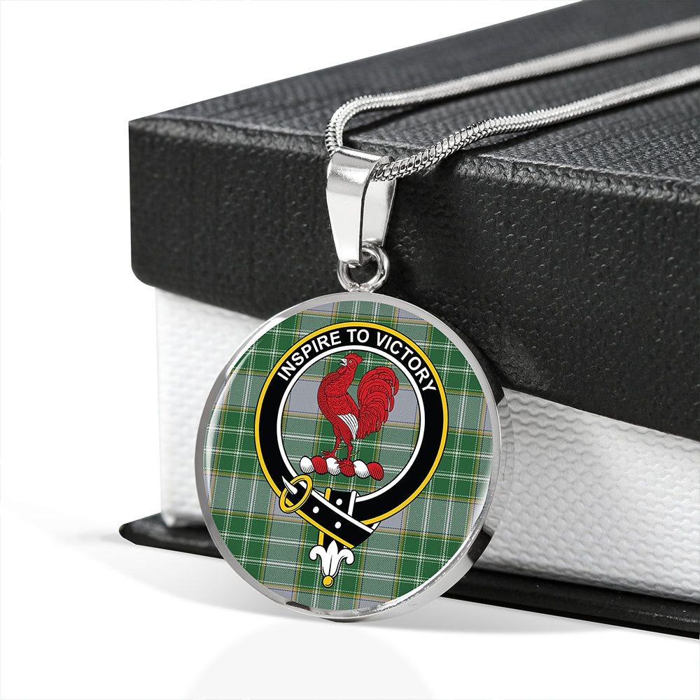 Currie Modern Tartan Crest Circle Necklace