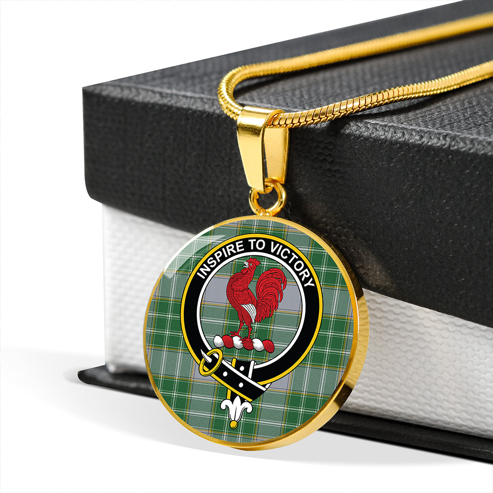 Currie Modern Tartan Crest Circle Necklace