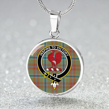 Currie of Arran Ancient Tartan Crest Circle Necklace