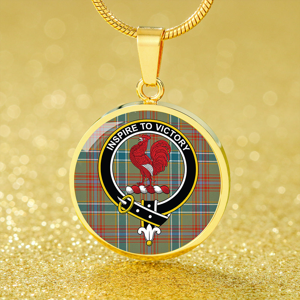 Currie of Arran Ancient Tartan Crest Circle Necklace