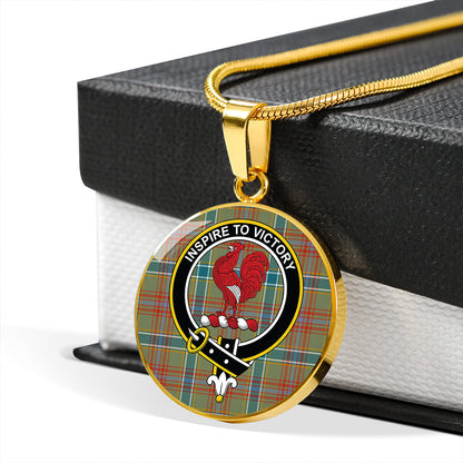 Currie of Arran Ancient Tartan Crest Circle Necklace