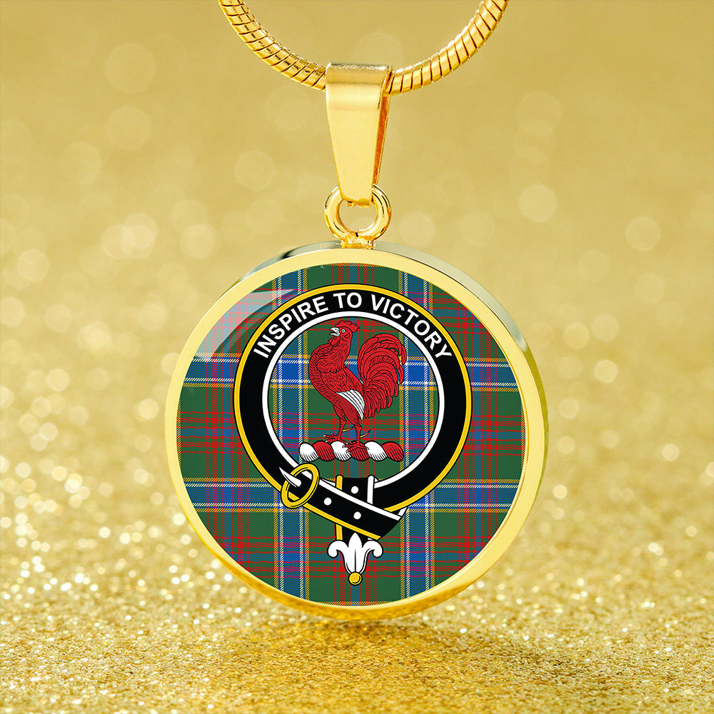 Currie of Arran Modern Tartan Crest Circle Necklace