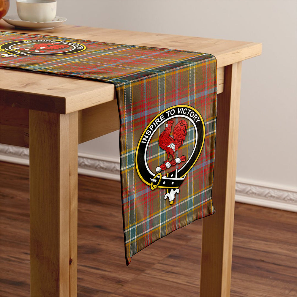 Currie of Arran Weathered Tartan Crest Table Runner