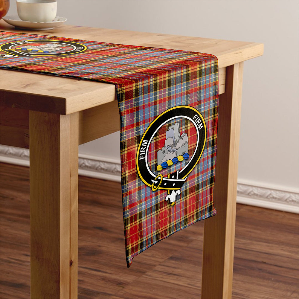 Dalrymple of Castleton Weathered Tartan Crest Table Runner