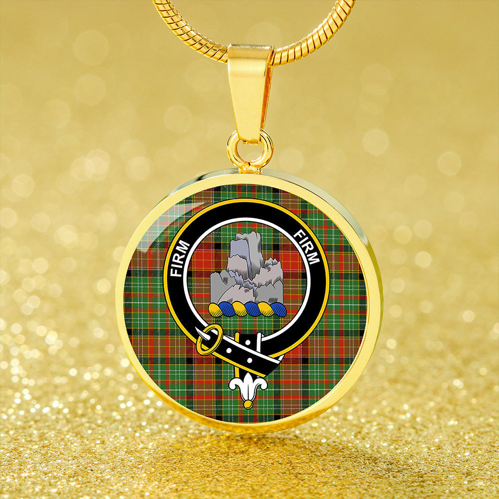 Dalrymple of Castleton #2 Ancient Tartan Crest Circle Necklace