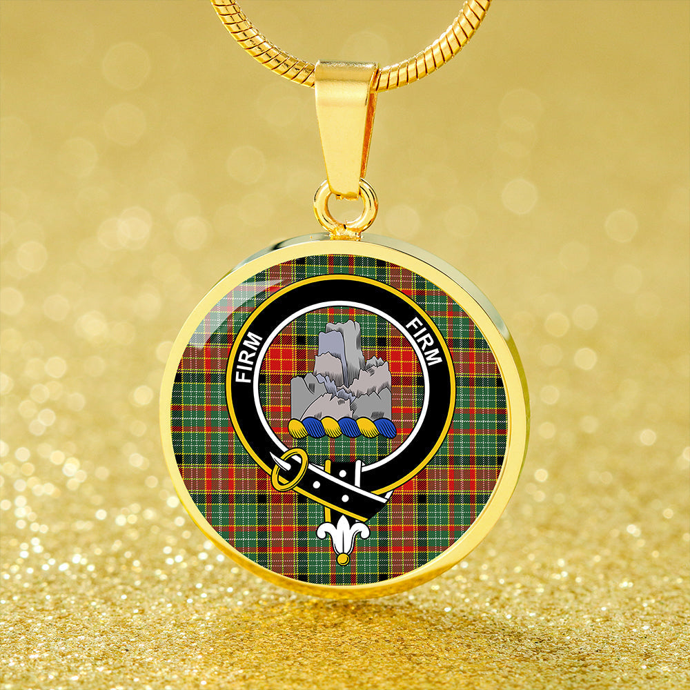 Dalrymple of Castleton #2 Modern Tartan Crest Circle Necklace