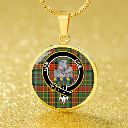 Dalrymple of Castleton #2 Modern Tartan Crest Circle Necklace