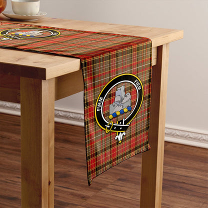 Dalrymple of Castleton #2 Weathered Tartan Crest Table Runner