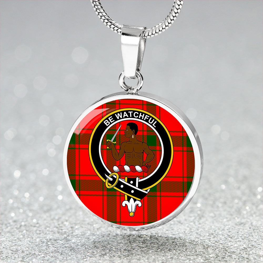 Darroch Tartan Crest Circle Necklace