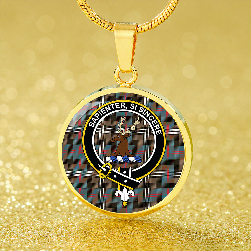 Davidson Double Weathered Tartan Crest Circle Necklace