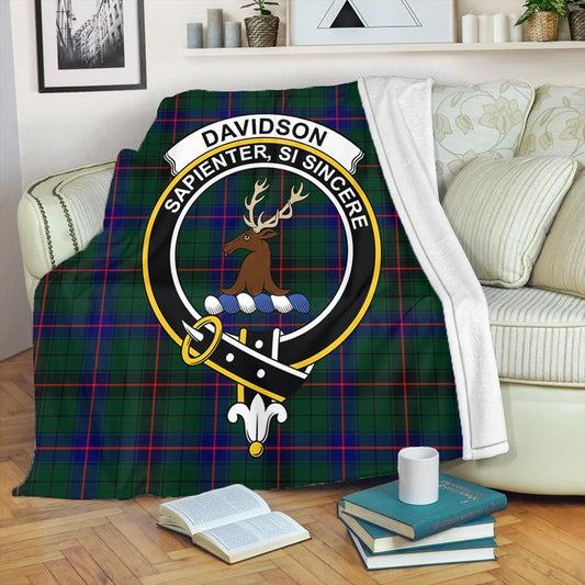 Davidson Modern Tartan Crest Premium Blanket