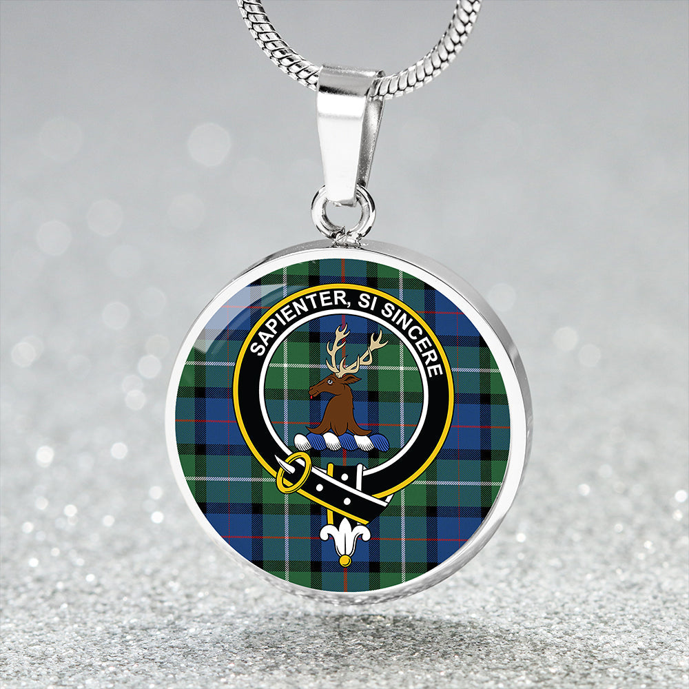 Davidson Modern Tartan Crest Circle Necklace