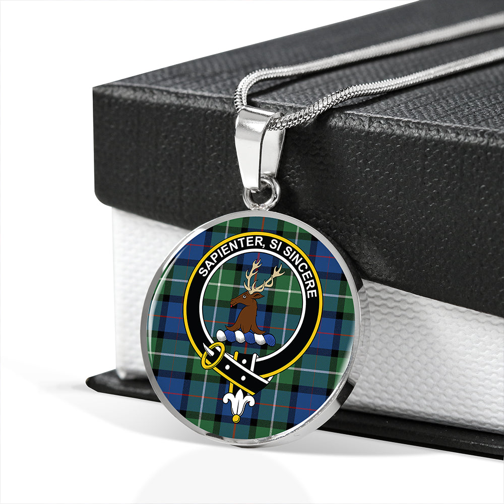 Davidson Modern Tartan Crest Circle Necklace