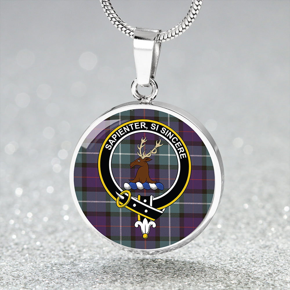 Davidson Weathered Tartan Crest Circle Necklace