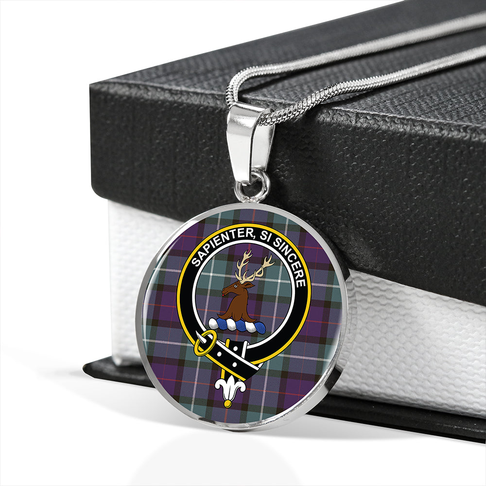 Davidson Weathered Tartan Crest Circle Necklace