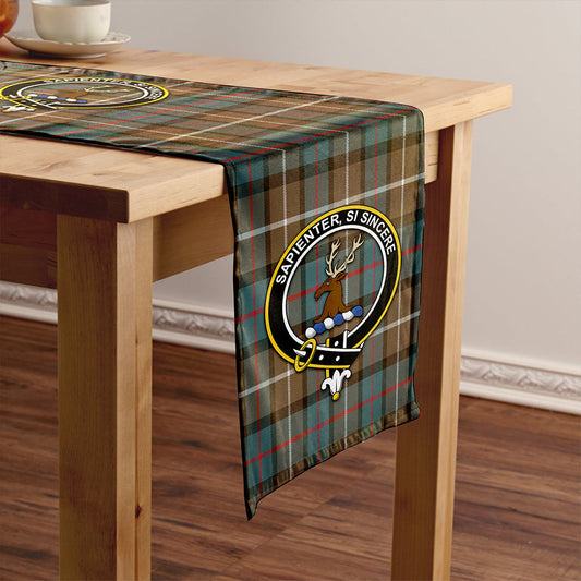 Davidson of Tulloch Weathered Tartan Crest Table Runner