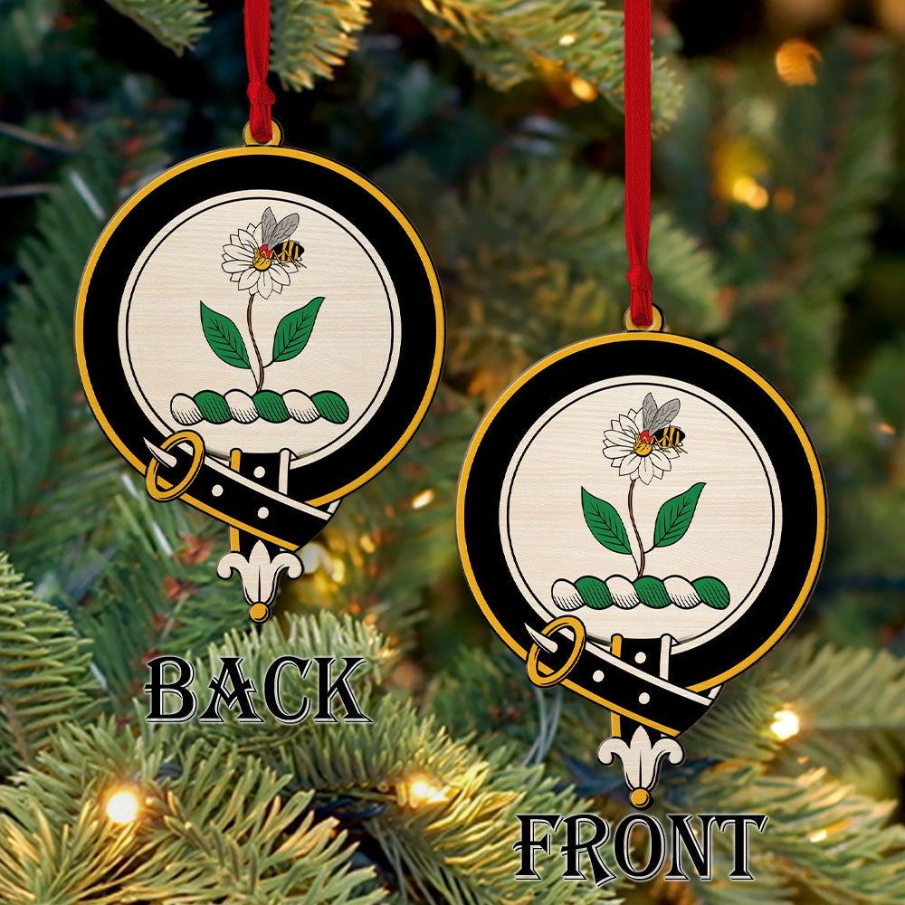 Deas Tartan Crest Wood Acrylic Ornament