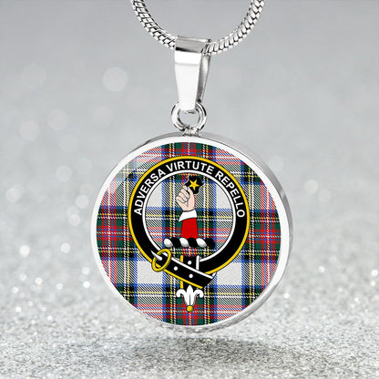 Dennistoun Tartan Crest Circle Necklace