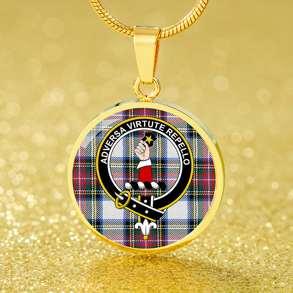 Dennistoun Tartan Crest Circle Necklace