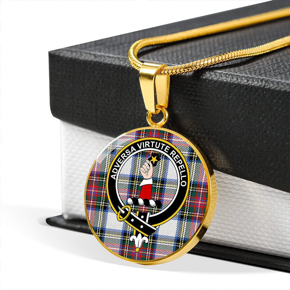 Dennistoun Tartan Crest Circle Necklace