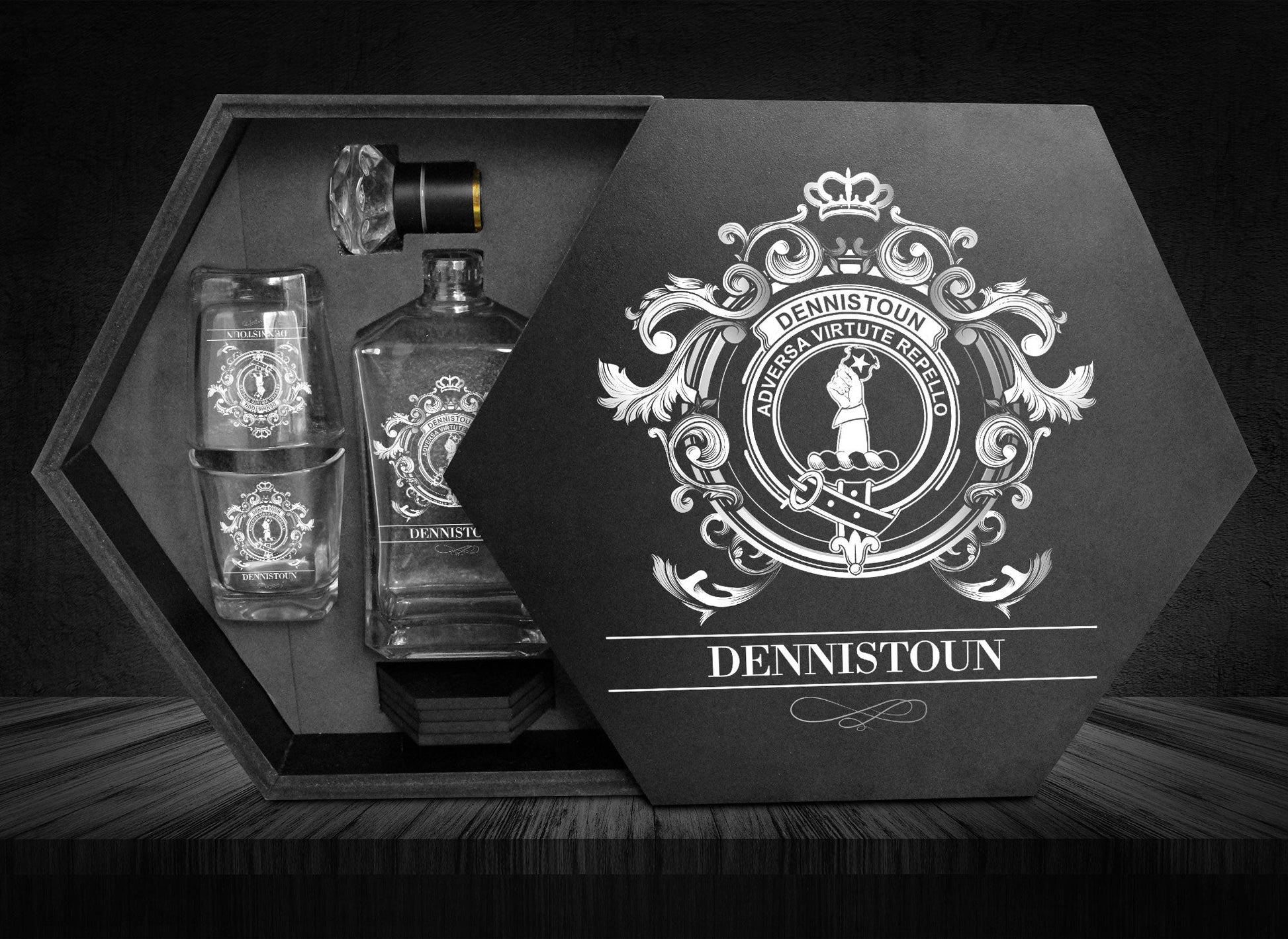 Dennistoun Tartan Clan Decanter Set