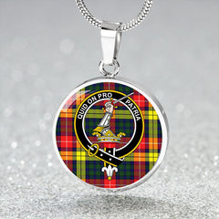 Dewar Tartan Crest Circle Necklace