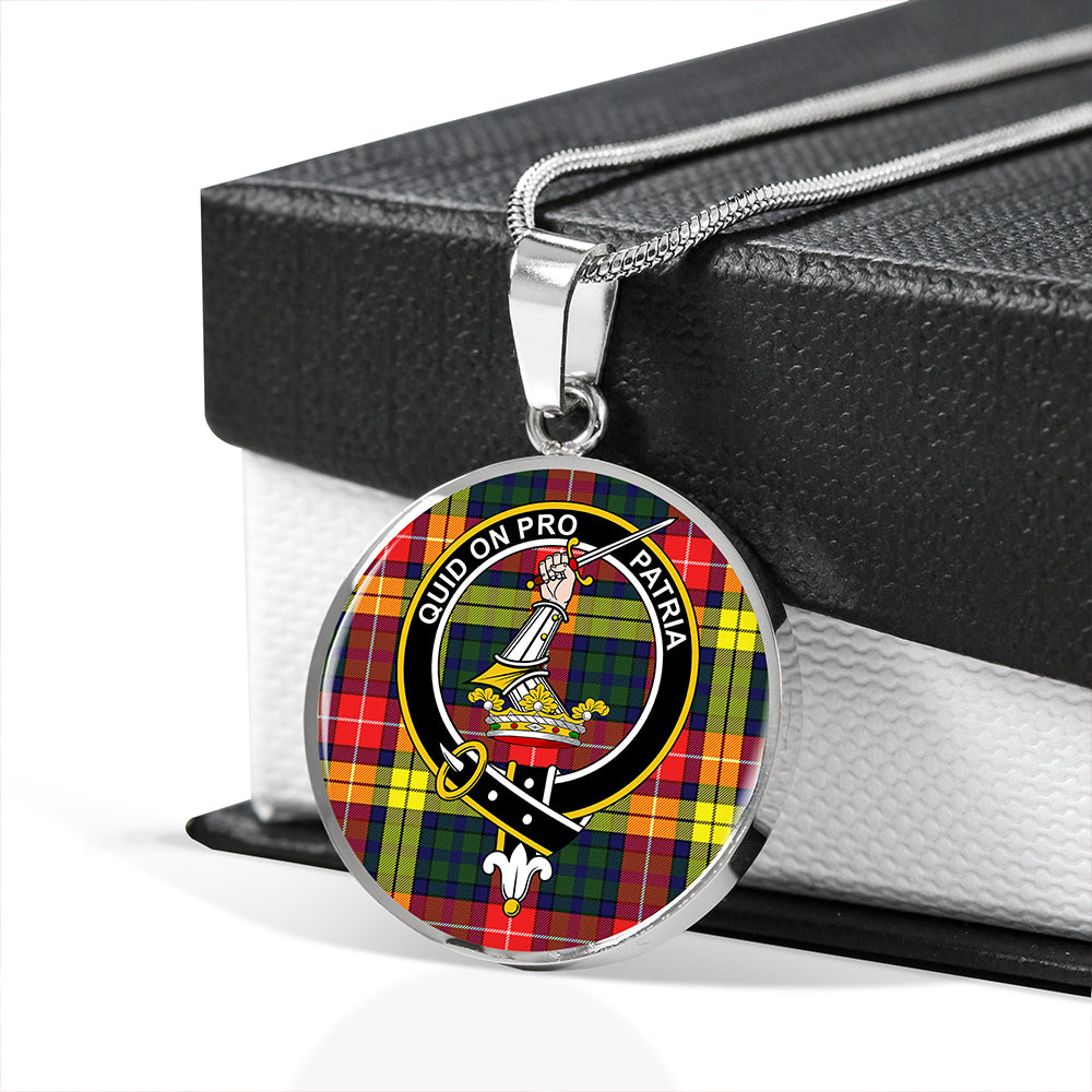Dewar Tartan Crest Circle Necklace