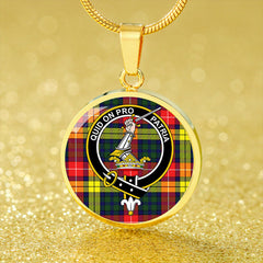 Dewar Tartan Crest Circle Necklace
