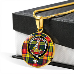Dewar Tartan Crest Circle Necklace