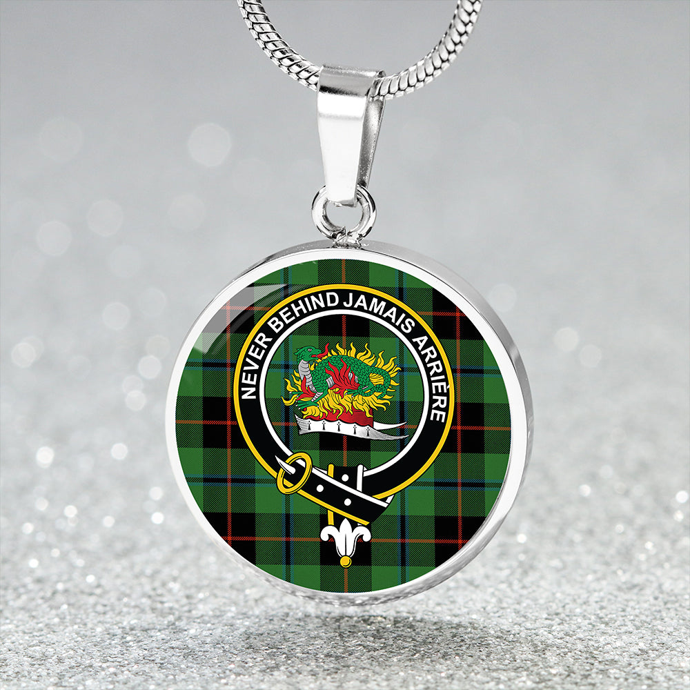 Douglas Black Ancient Tartan Crest Circle Necklace