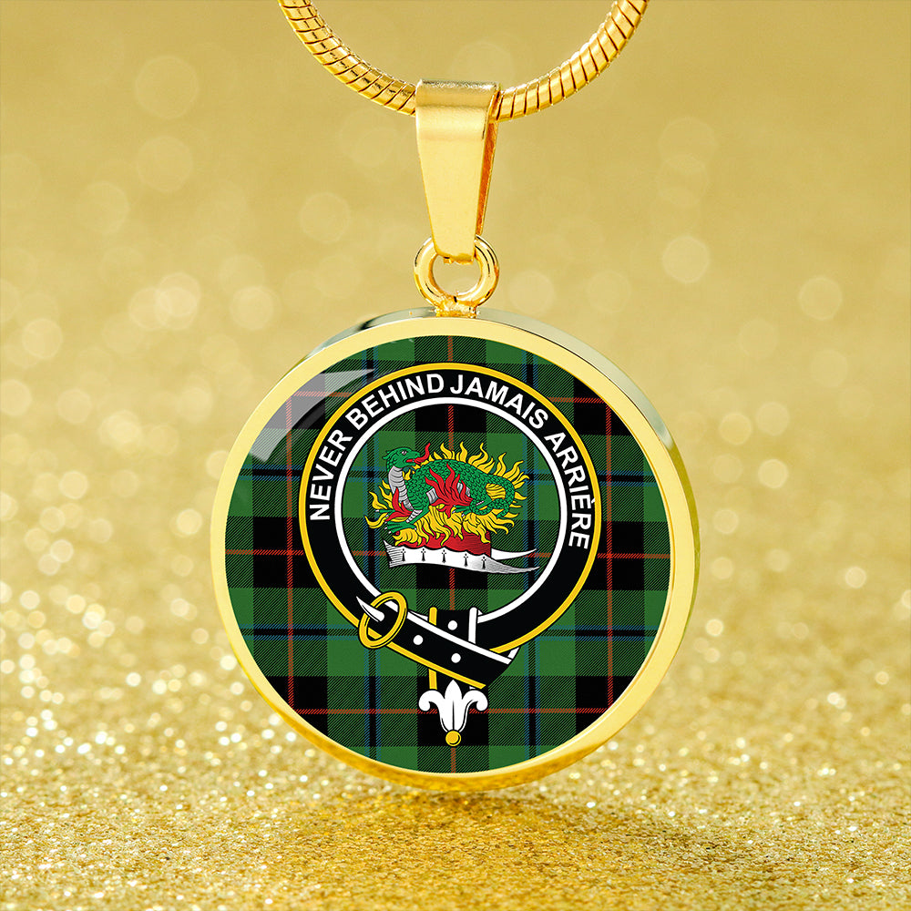 Douglas Black Ancient Tartan Crest Circle Necklace