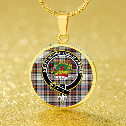 Douglas Dress Modern Tartan Crest Circle Necklace