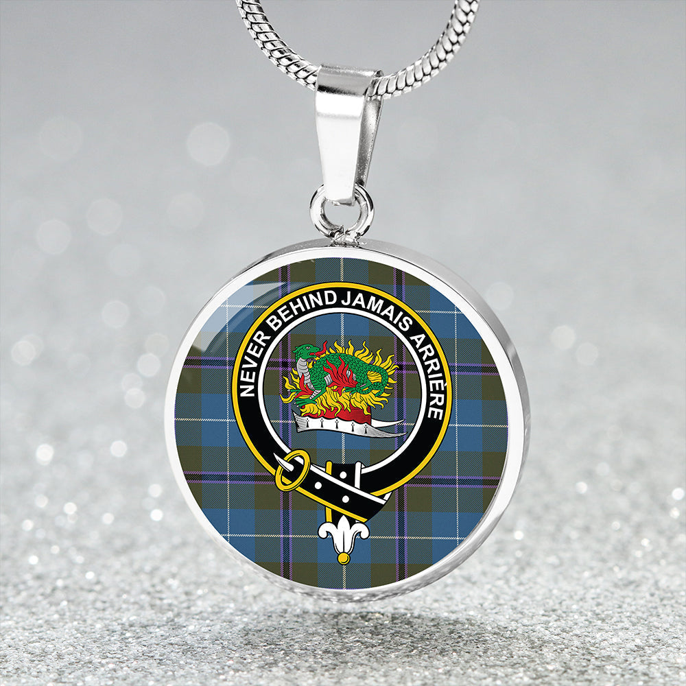 Douglas Green Ancient Tartan Crest Circle Necklace