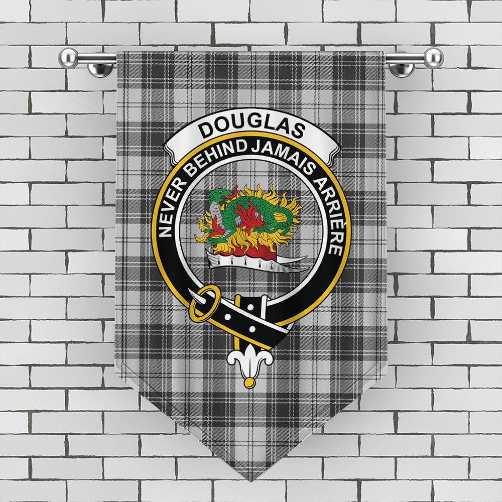 Douglas Grey Modern Tartan Crest Gonfalon