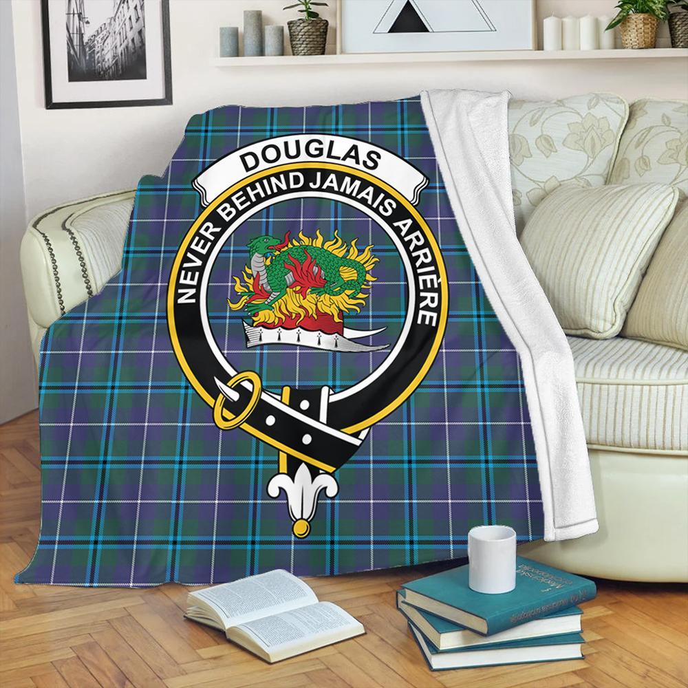 Douglas Modern Tartan Crest Premium Blanket