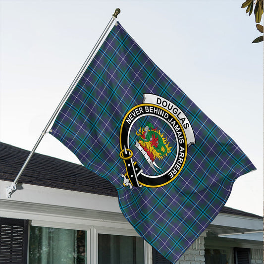 Douglas Modern Tartan Classic Crest House Flag