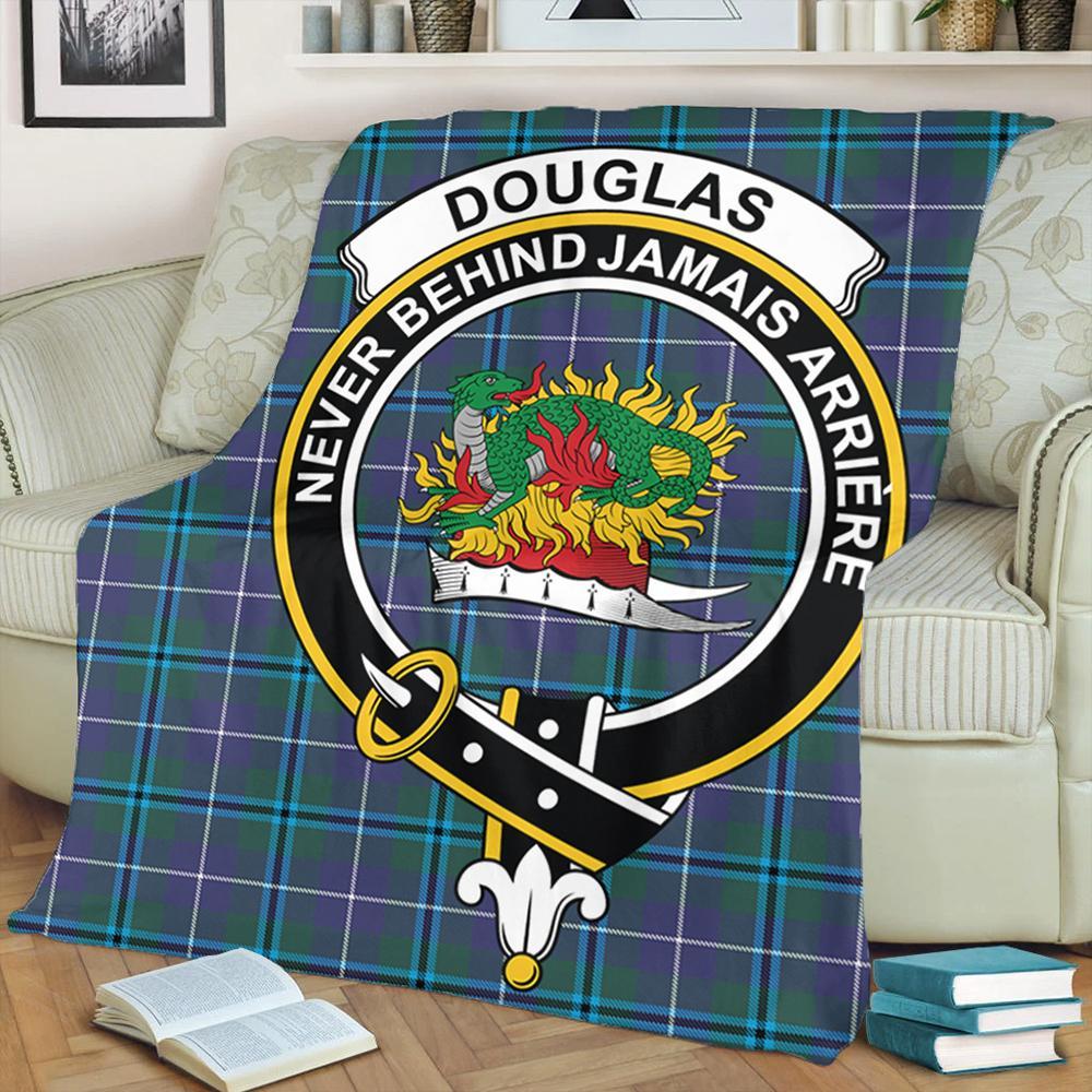 Douglas Modern Tartan Crest Premium Blanket